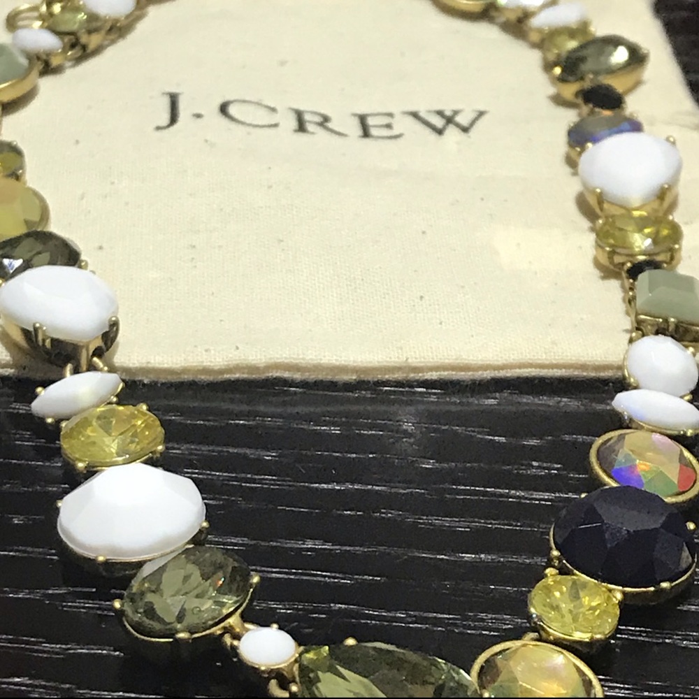J. Crew White Crystal Drop Stone Necklace